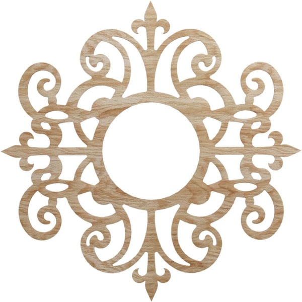Ekena Millwork Dijon Wood Fretwork Pierced Ceiling Medallion, Red Oak, 40"OD x 13"ID x 1/4"T CMWP40X40X0250DIRO - main